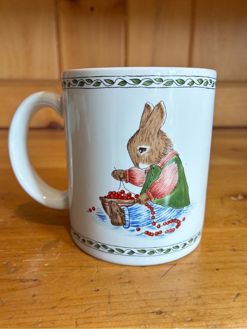 Susan LaBelle 1986 Rabbits at Christmastime Mug